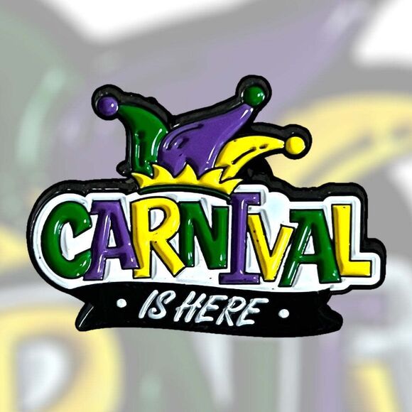 Mardi Gras Carnival Enamel Pin Set (4-Pack) – Versatile Seasonal Wear with Fl... - Picture 3 of 6
